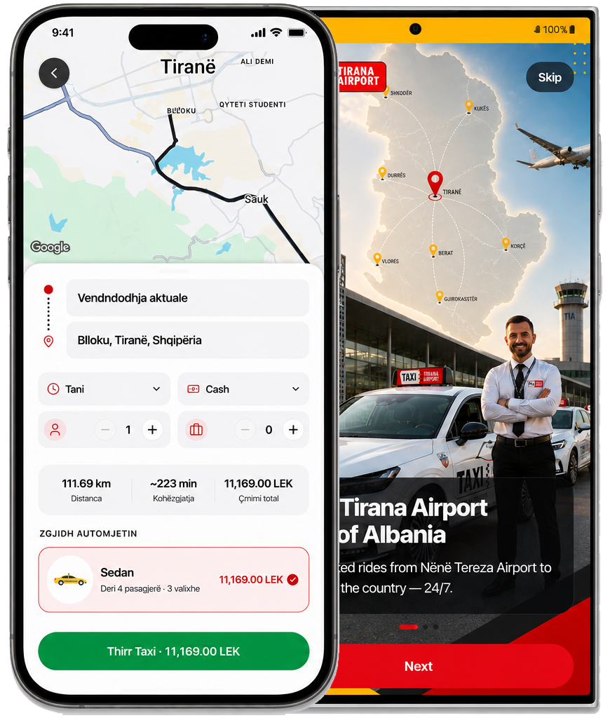 TIA Taxi mobile app on iPhone and Android