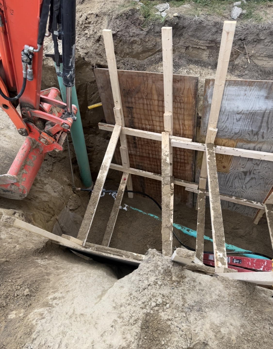 Water Line & Drain Excavation after