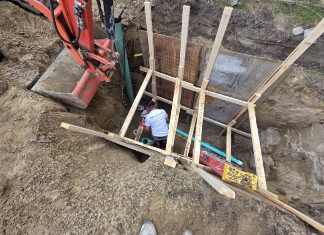 Water Line & Drain Excavation before