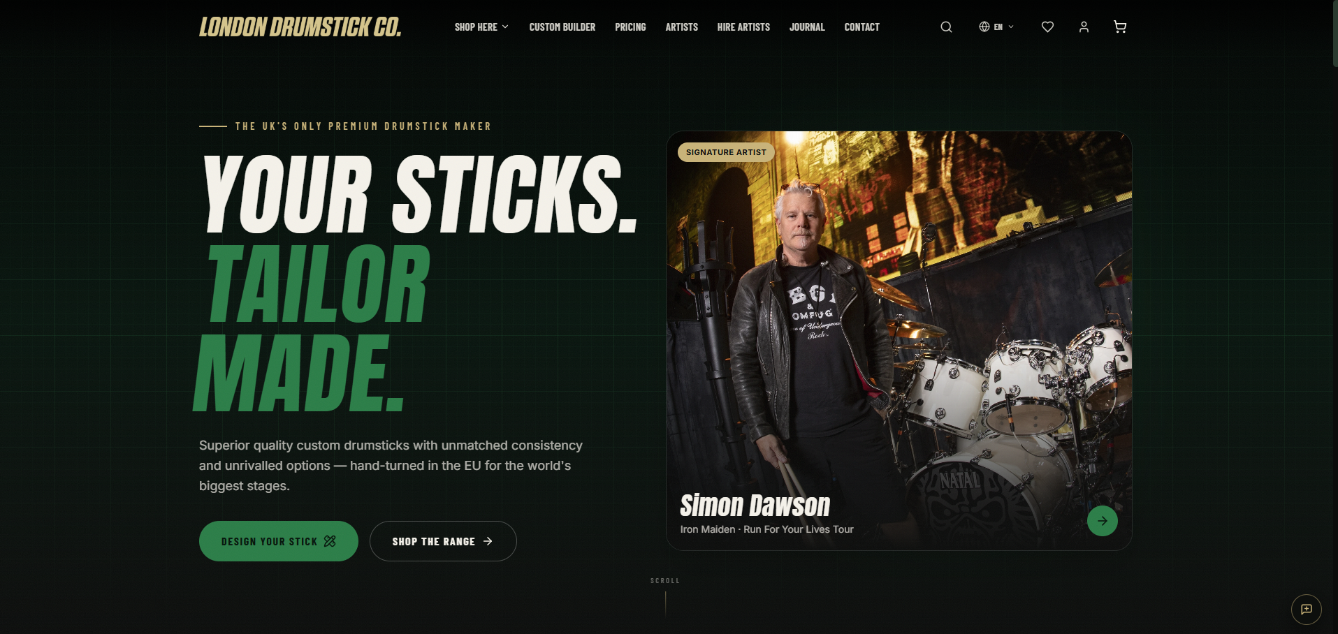 A direct-to-drummer store, built as one system