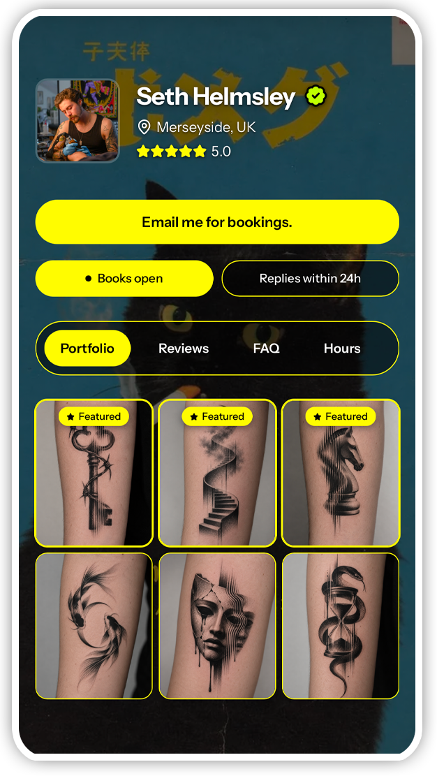 Example Tattou artist profile