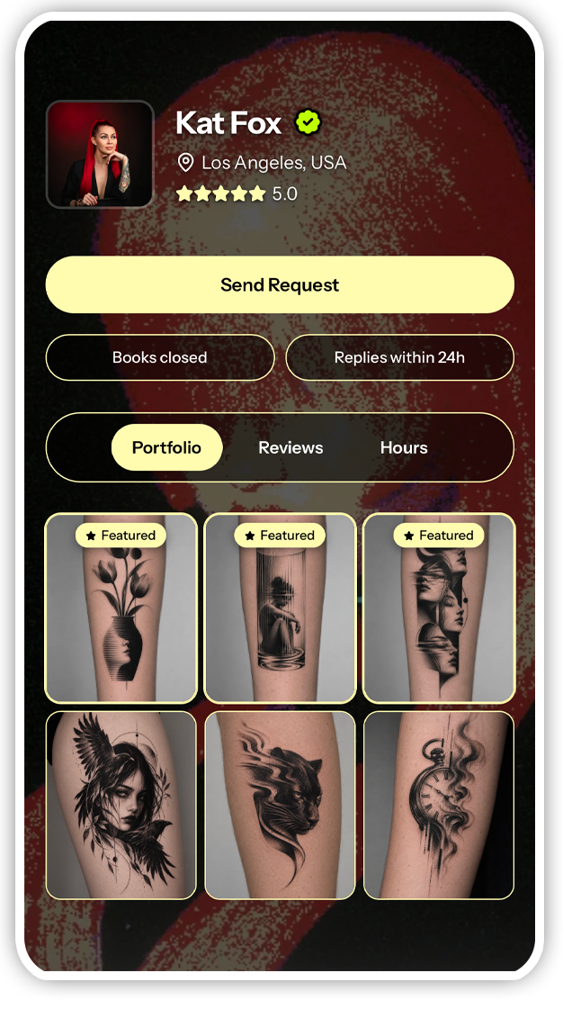 Example Tattou artist profile