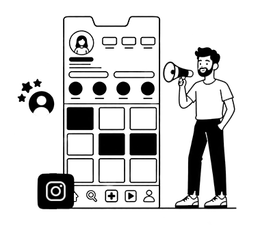 Illustration of sharing a Tattou profile link on Instagram