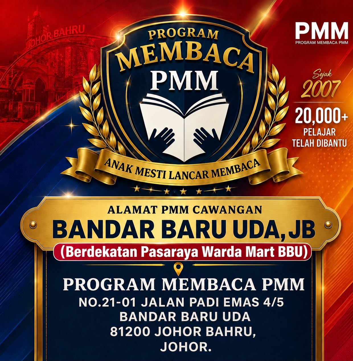 Alamat cawangan PMM Bdr Baru Uda JB