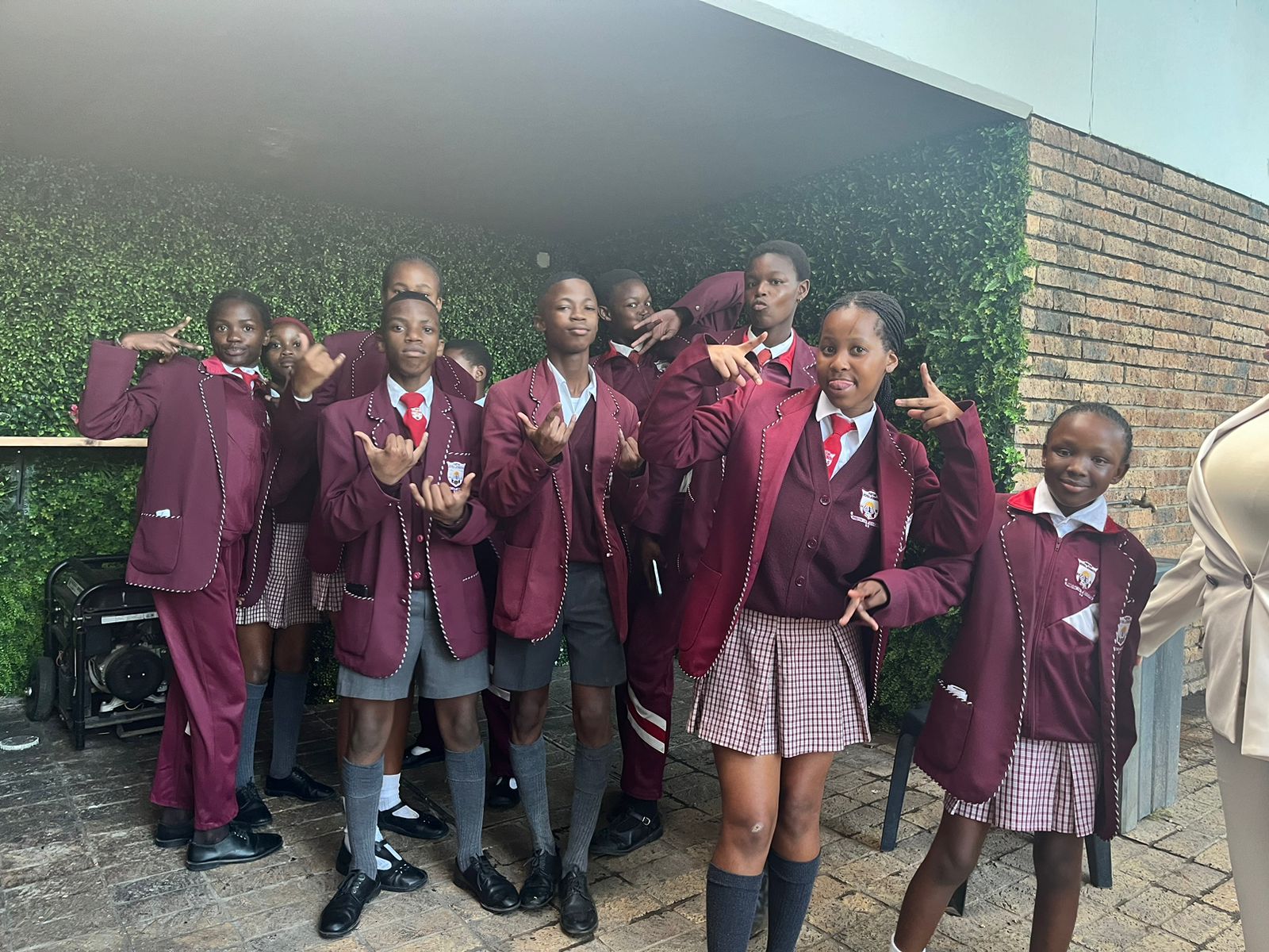 Celebrating outside the Baxter