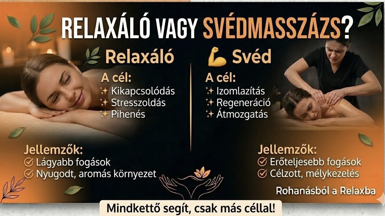 Relaxáló vagy svédmasszázs? Így válaszd ki a számodra tökéletes kezelést
