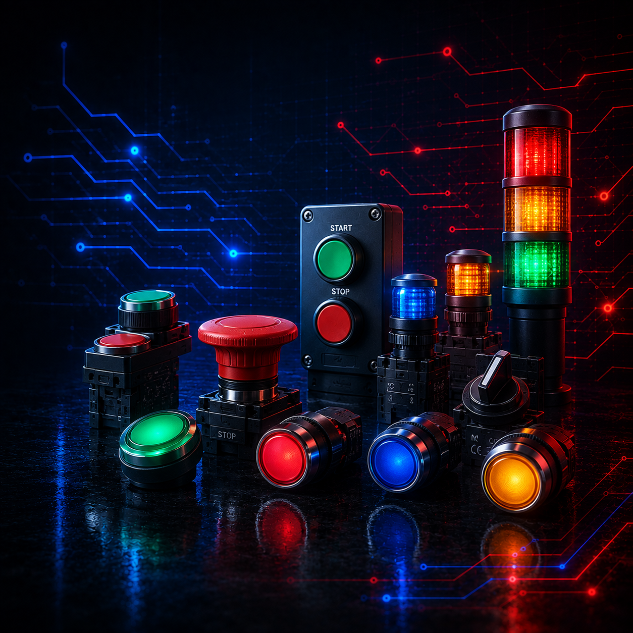Industrial pushbuttons, pilot lights and signalling controls