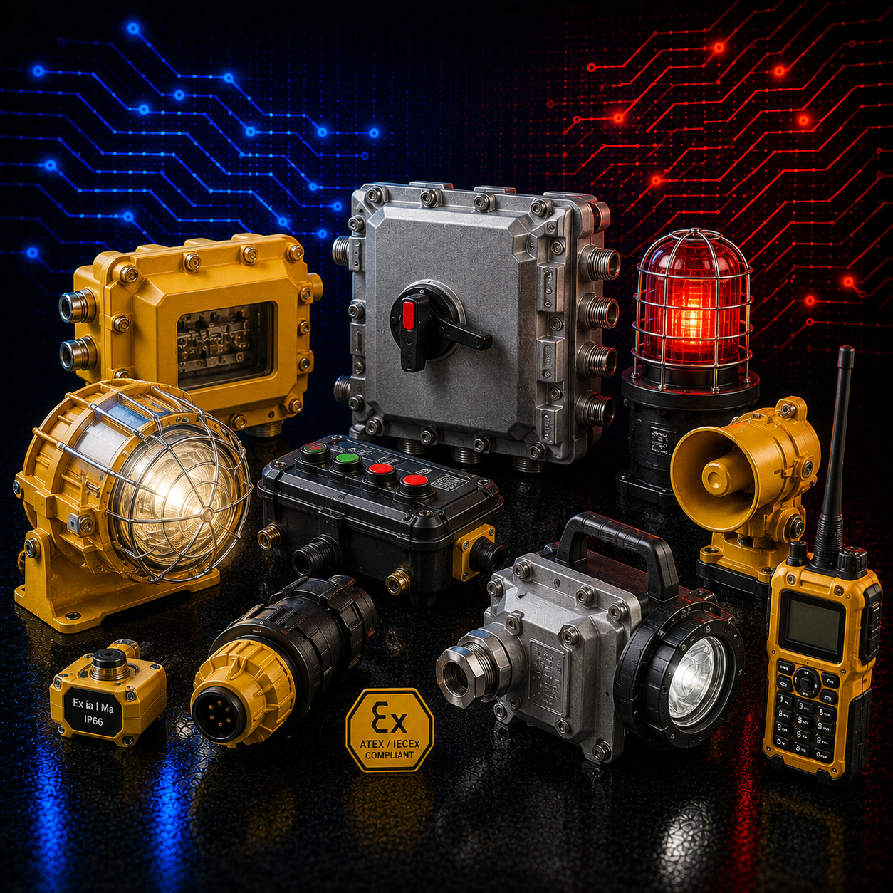 Heavy-duty electrical equipment for hazardous-area and mining applications