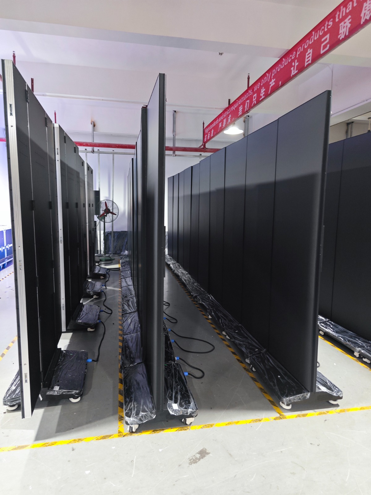 Rows of displays ready for packing