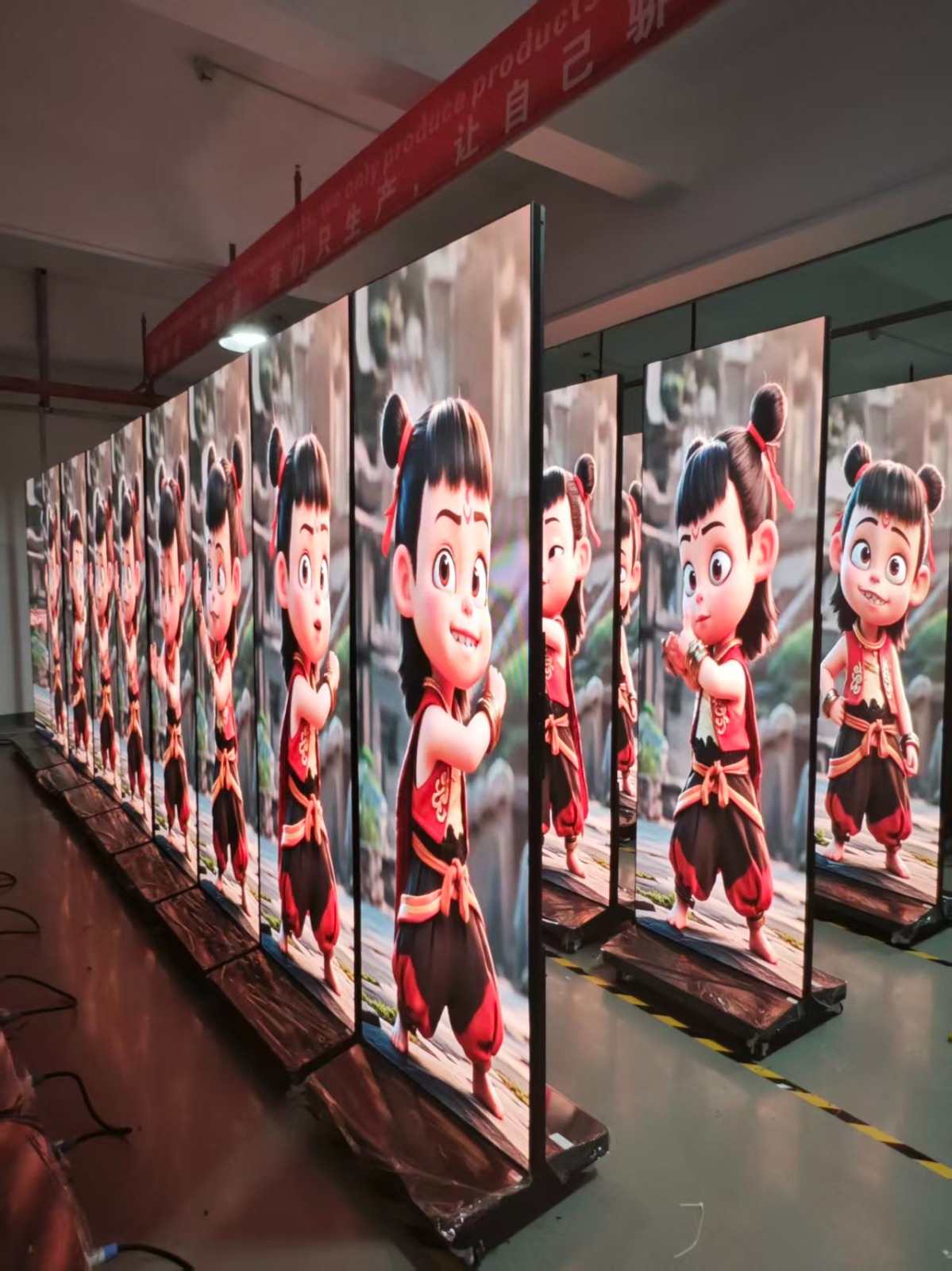 Freshwayz LED advertising displays powered on