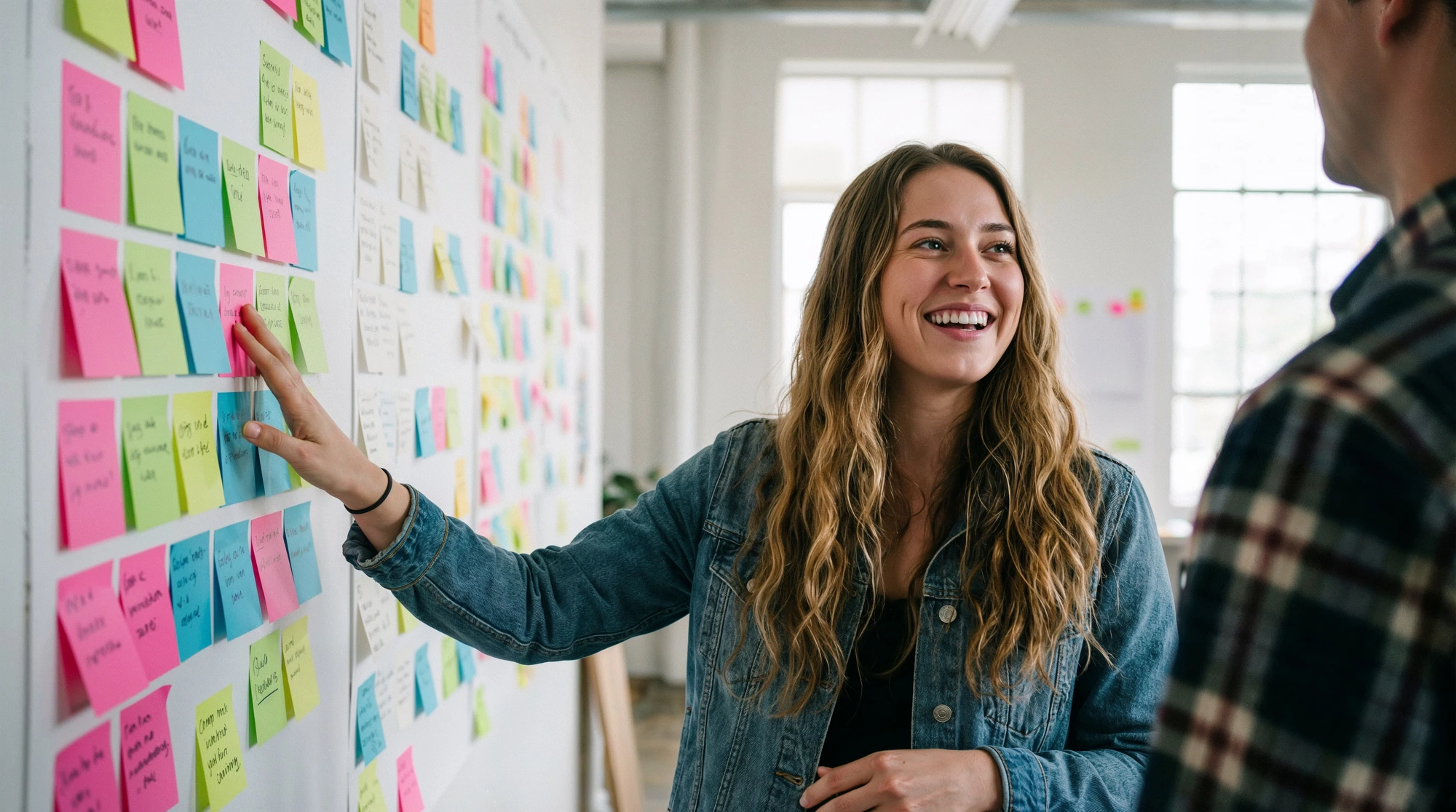 Collaborative workshop with post-it notes