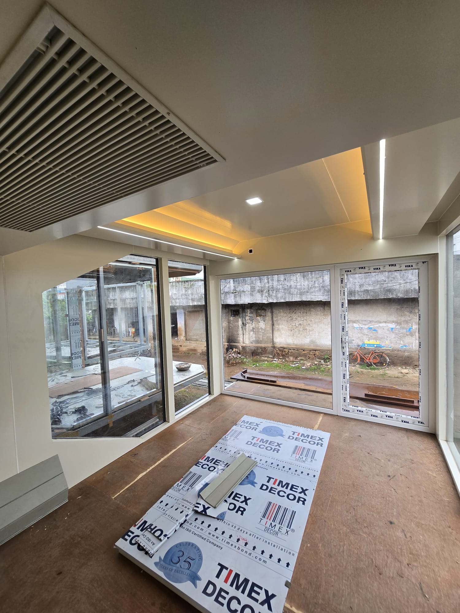 CS25 Capsule Suite bedroom interior during manufacturing and finishing