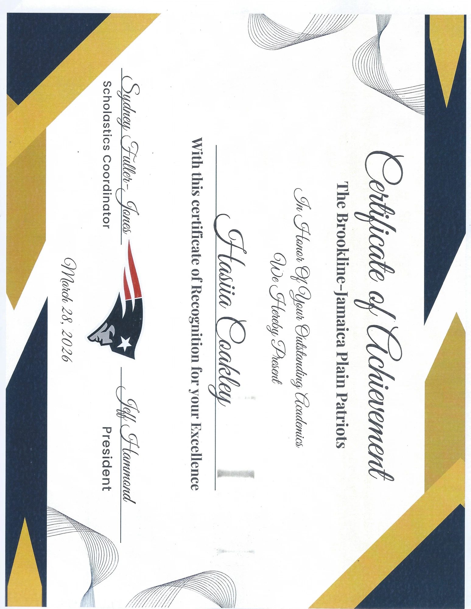 Award certificate 1