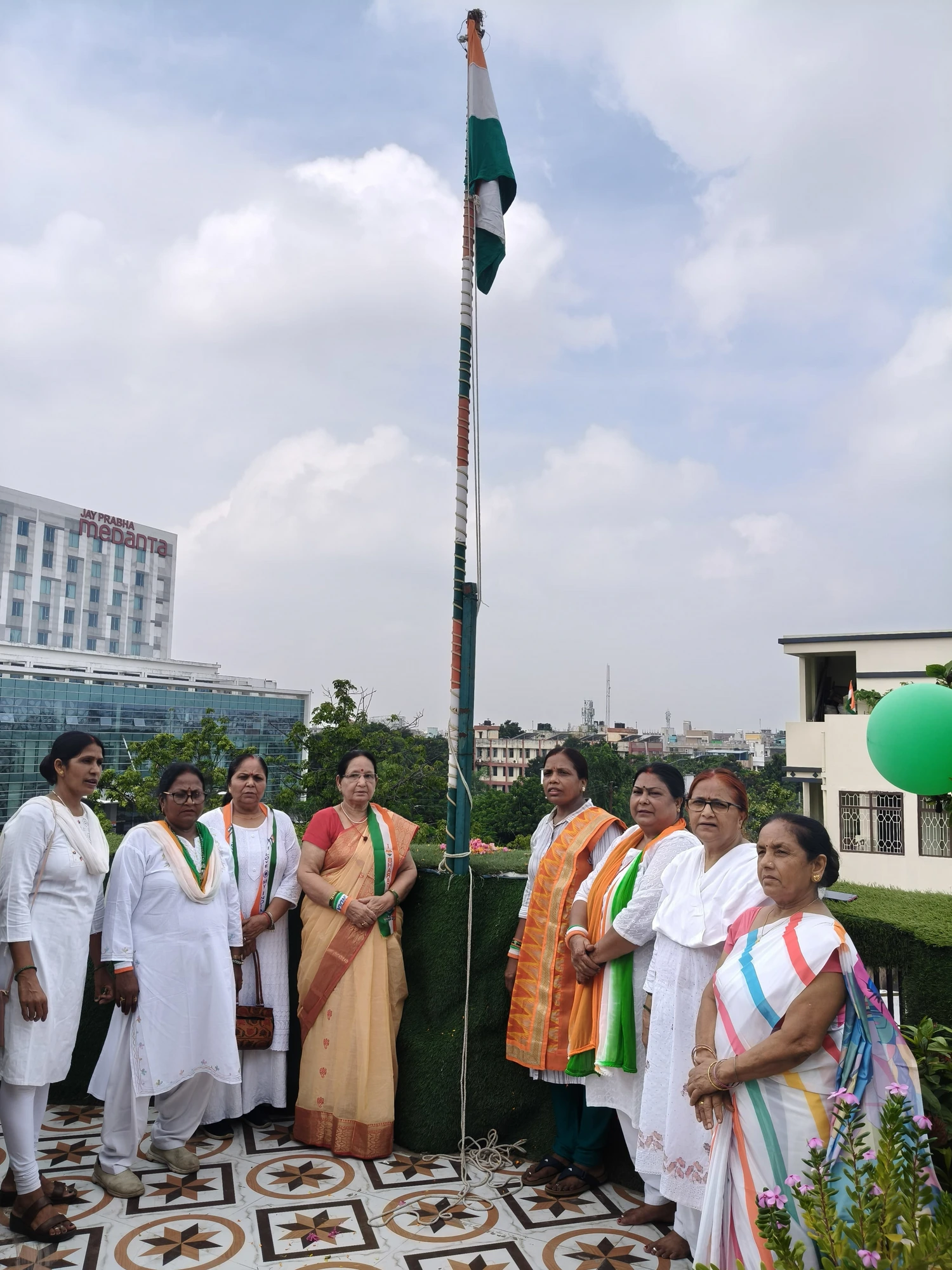 Independence Day celebration on the rooftop at Hotel Virasat Retreat, Kankarbagh Patna