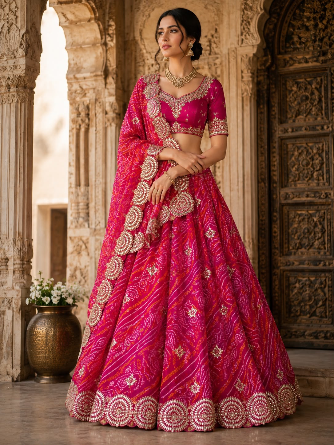 Rani Bandhani Bridal Lehenga
