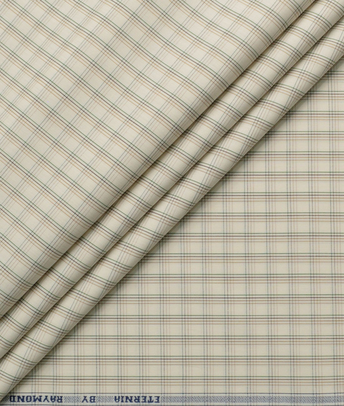 Beige Fine-Check Cotton Shirting