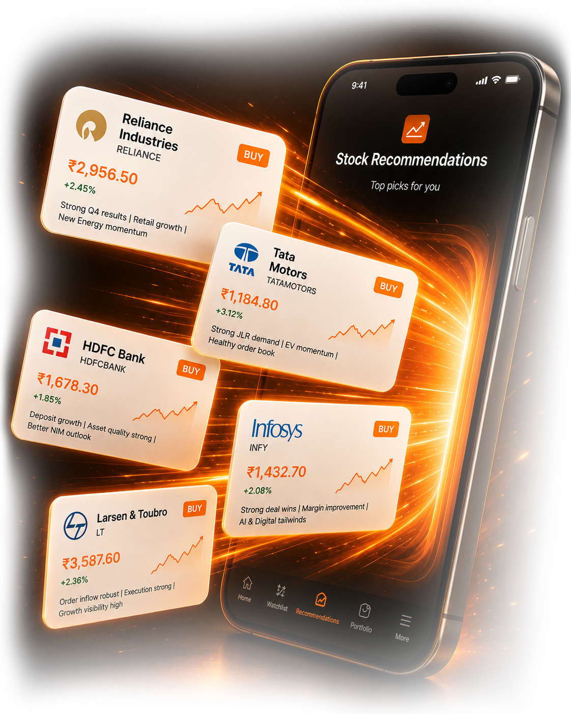Dhanvarsha stock recommendations on iPhone